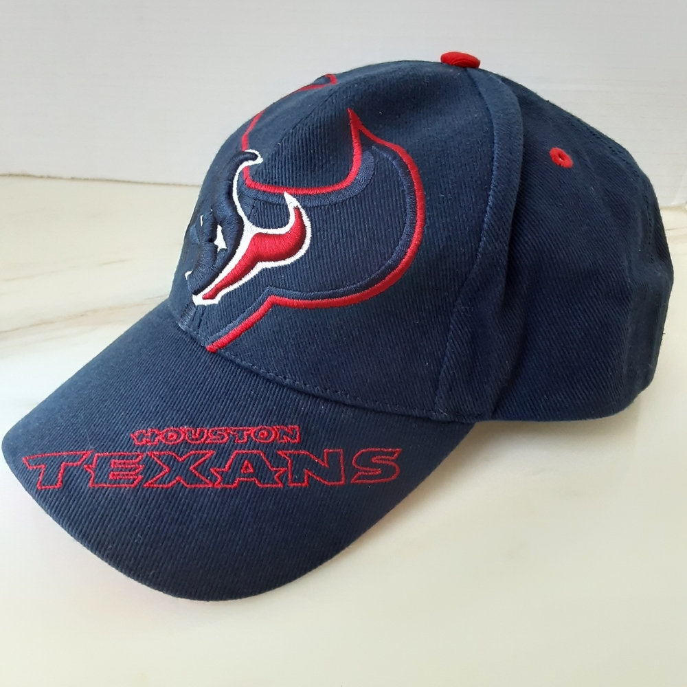 HOUSTON TEXANS Authentic NFL Adjustable Strap 100% Cotton Baseball Cap - NWOT